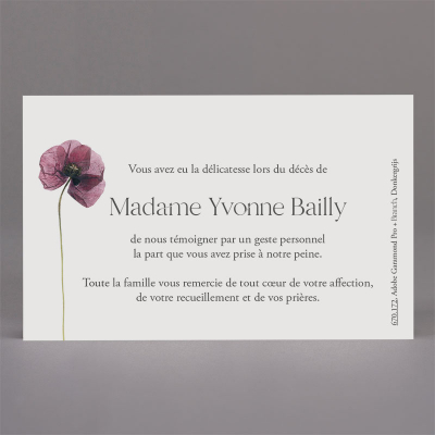 Petite carte coquelicot - coupon de 2 (671.172)
