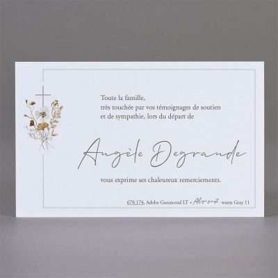 Petite carte croix avec fleurs des champs - coupon de 2 (671.174)