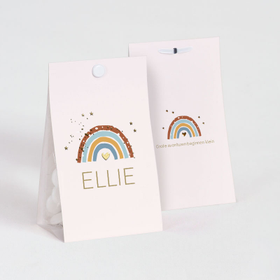 Etui à dragées arc-en-ciel prénom en dorure (745.071)