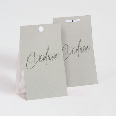 Etui à dragées chic fond gris (745.130)