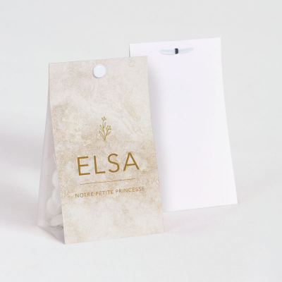 Etui à dragées fond marbré beige (745.147)