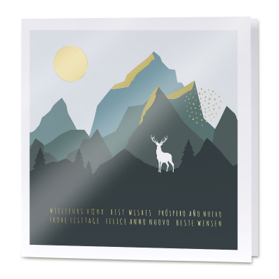 Carte de noël internationale cerf dans les montagnes (841.137)