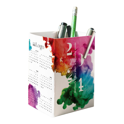 Carte de vœux entreprise pot à crayons 2024 colorée (843.132)