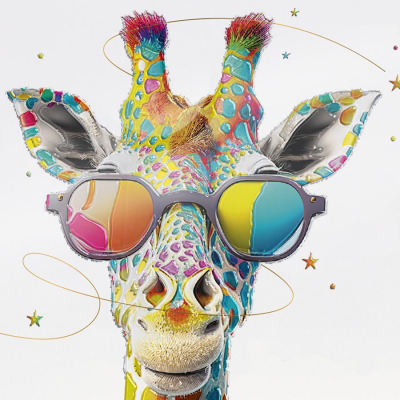 Carte de vœux 2025 girafe colorée (844.114)