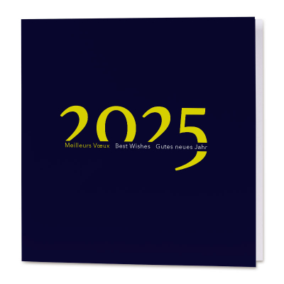 Carte de vœux fin d'année 2025 dorure fluo jaune (844.120)