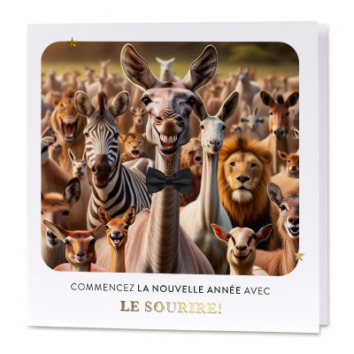 Carte de vœux fin d'année 2025 animaux de la jungle (844.181)
