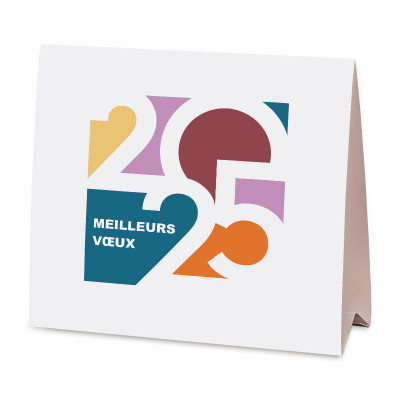 Carte de vœux société 2025 avec calendrier en chevalet (844.185)