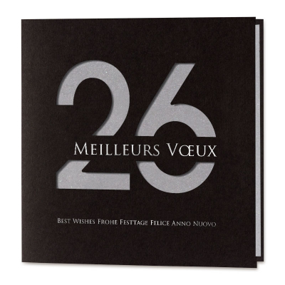 Carte de vœux société 2026 noire et argent (845.111)