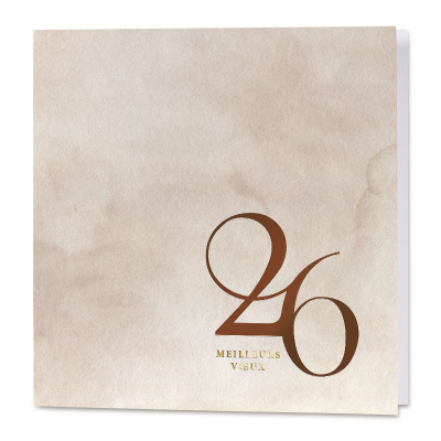 Carte de fin d'année 2026 fond marbré et dorure (845.120)