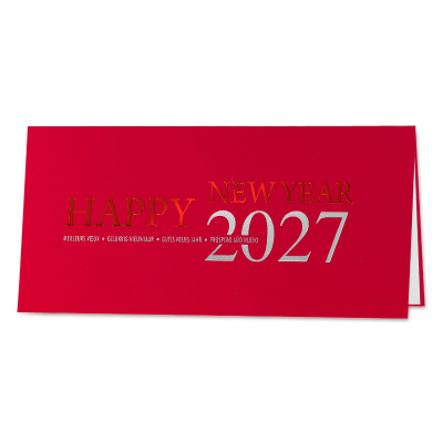 Carte de vœux 2027 de rouge et d'argenture (846.032)