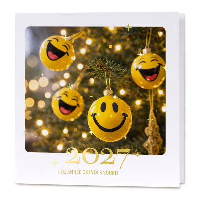 Carte de vœux société joyeux Noël émojis joyeux (846.119)