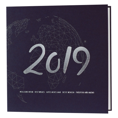 Carte globe terrestre 2019 argenté (848.101)
