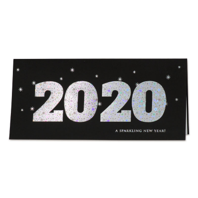 Carte de vœux étoiles argentées 2020 (849.032)