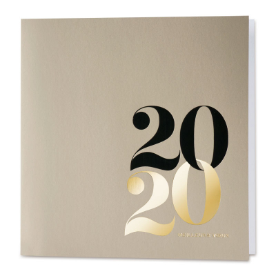 Carte 2020 élégante sur fond doré (849.127)