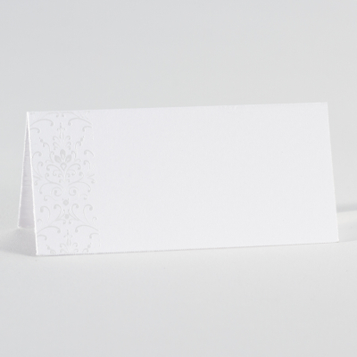 Wit tafelkaartje met bloemmotief (226.002)