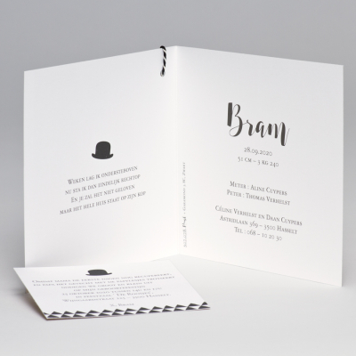 Kraft kaart pentekening beer met bolhoed (507.078)