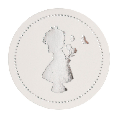 Luxe sluitzegel met meisje in zilverfolie (574.112)