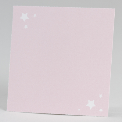 Roze borrelkaartje met witte sterren (576.305)
