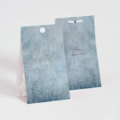 Snoepzakje donkerblauwe jeanslook - personalisatie in folie (745.074)