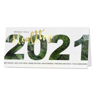 Jungle wenskaart 2021 met goudfolie - ENG (840.048)