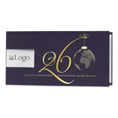 Blauwe wenskaart met logo uitkap en stijlvolle foliepreeg (845.001) Blauwe wenskaart met logo uitkap en stijlvolle foliepreeg (845.001)