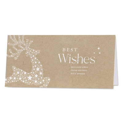 Kerstkaart ecolook met rendier van sterretjes (845.037)