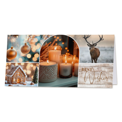 Warme kerstkaart met collage van winterse sfeerbeelden (845.095)