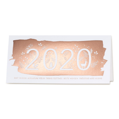 Nieuwjaarskaart 2020 met rosé goudfolie (849.019)